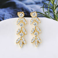 925 Sterling Silver Moissanite Leaf Earrings Trandify deal