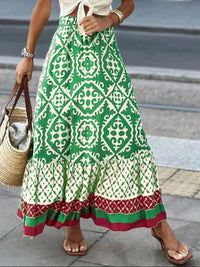 Geometric Elastic Waist Maxi Skirt Trandify deal