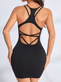 Crisscross Scoop Neck Active Dress Trandify deal
