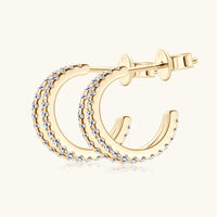 Moissanite 925 Sterling Silver C-Hoop Earrings Trandify Deal