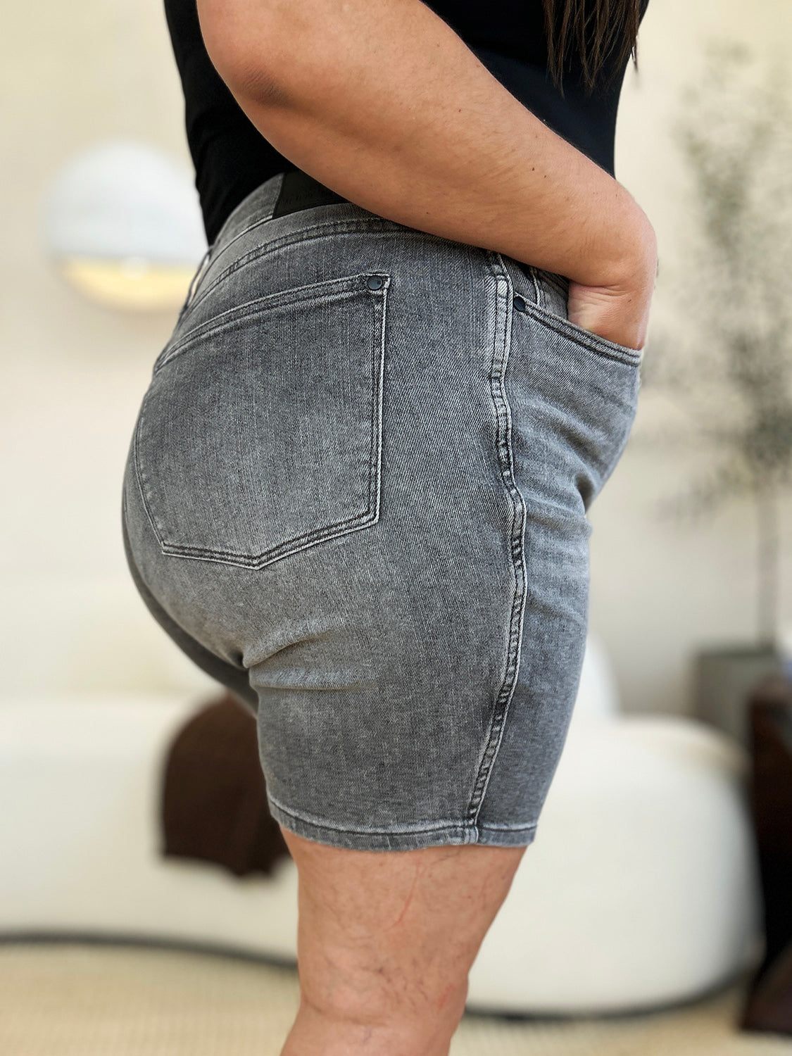 Judy Blue Full Size High Waist Washed Denim Shorts Trandify Deal