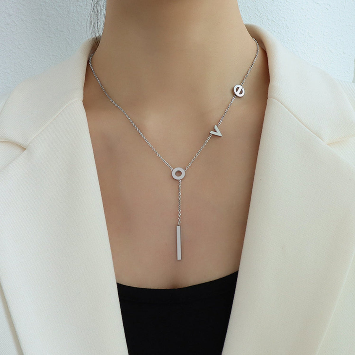 Titanium Steel Letter Necklace Trandify deal