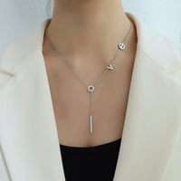 Titanium Steel Letter Necklace Trandify deal