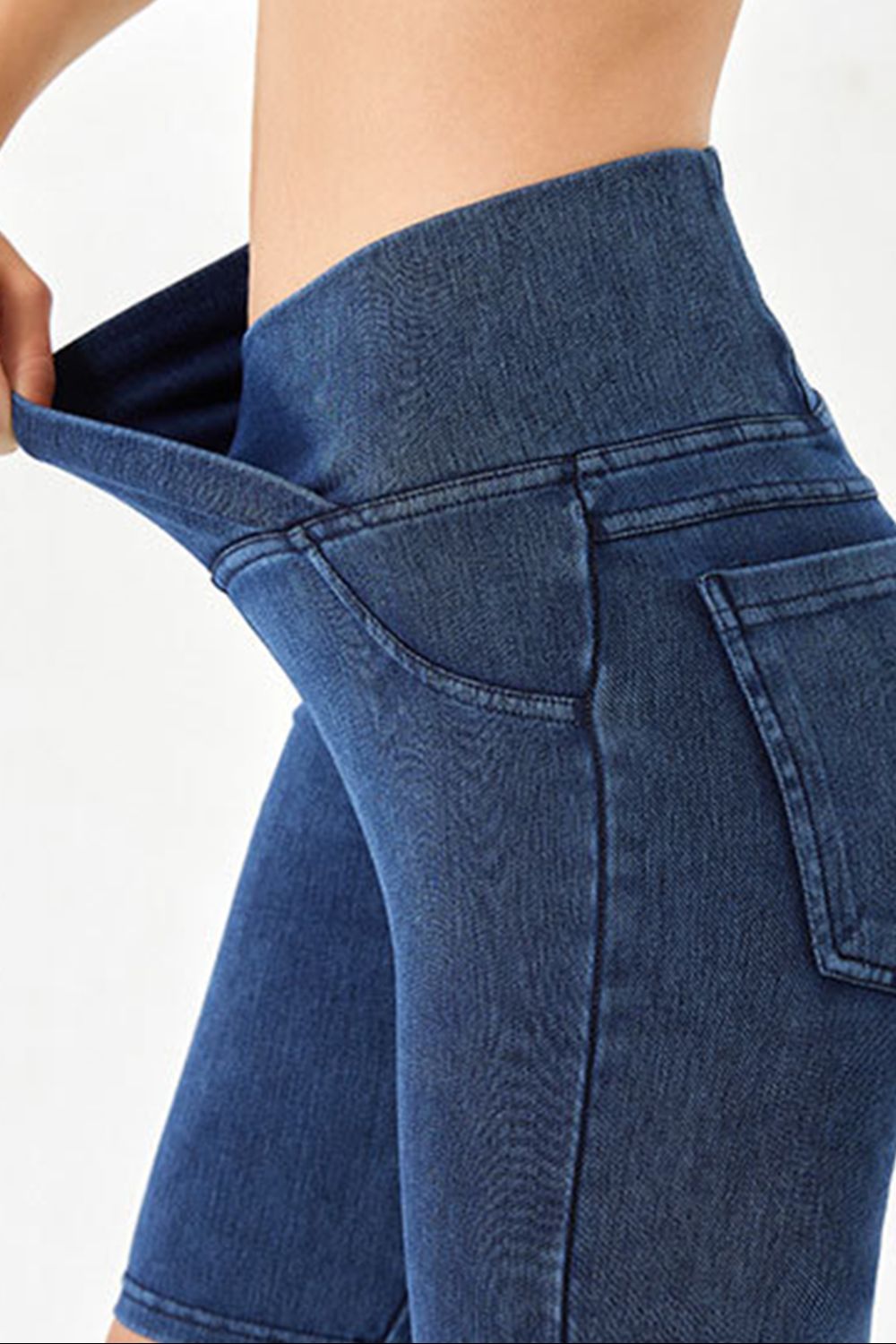Basic Bae Asymmetrical Waist Denim Shorts with Pockets Trandify Deal