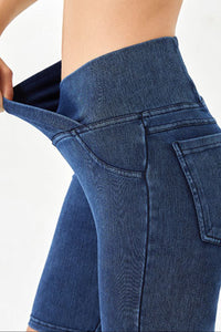 Basic Bae Asymmetrical Waist Denim Shorts with Pockets Trandify Deal