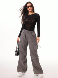 Round Neck Long Sleeve Lace Bodysuit Trandify Deal