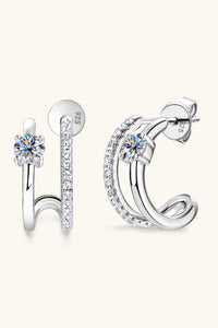 Moissanite 925 Sterling Silver C-Hoop Earrings Trandify Deal