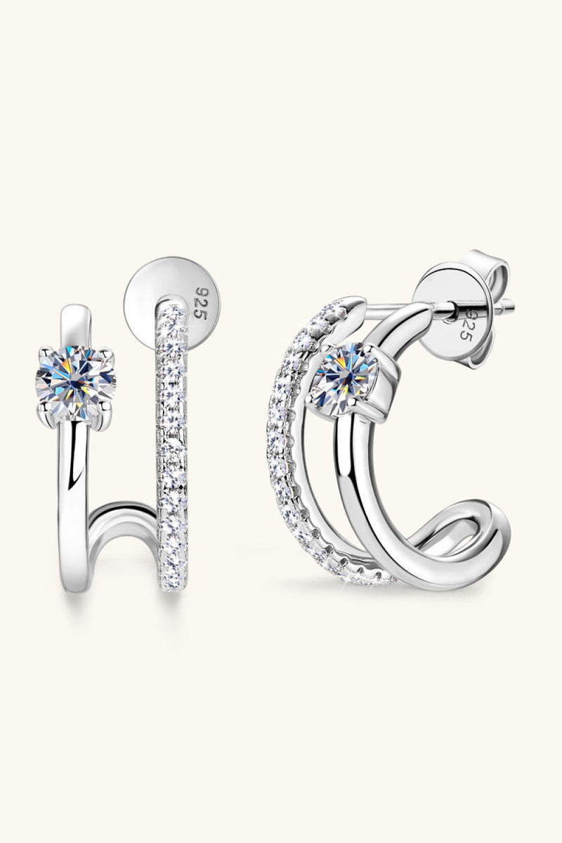Moissanite 925 Sterling Silver C-Hoop Earrings Trandify Deal