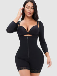 Full Zip Up Lace Detail Long Sleeve Shapewear for Women – TrandifyDeal