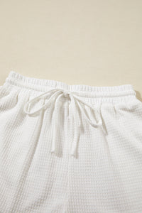 Round Neck Short Sleeve Top and Drawstring Shorts Set Trandify deal