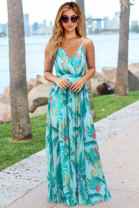 Crisscross Printed Surplice Cami Dress - Trandify Deal