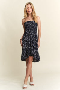 ADORA Smocked Floral Tube Dress with Pockets Trandify Deal