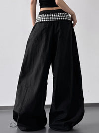 Women’s Black and White Checkered Wide Leg Pants for Casual & Office Outfits