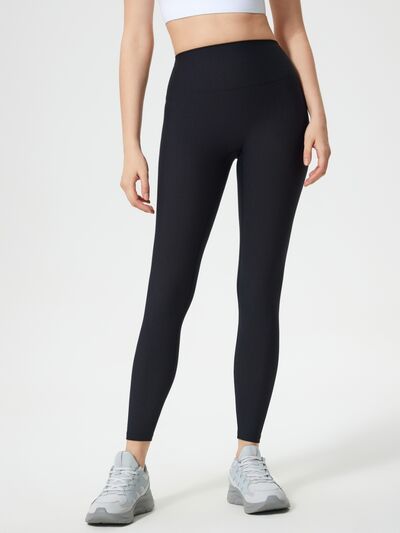 Women's High Waist Yoga Leggings – Black Tummy Control Workout Pants for Running & Gym – Plus Size Activewear – Trandifydeal