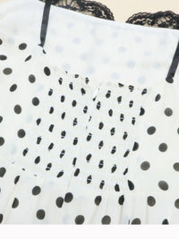 Polka Dot Sweetheart Neckline Maxi Dress for Women – Flowy Summer Party Dress