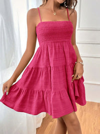 Women’s Sleeveless Tiered Dress – Lightweight Casual Smocked Cami Dress for Beach & Vacations