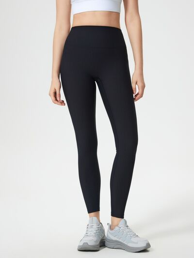 Women's High Waist Yoga Leggings – Black Tummy Control Workout Pants for Running & Gym – Plus Size Activewear – Trandifydeal