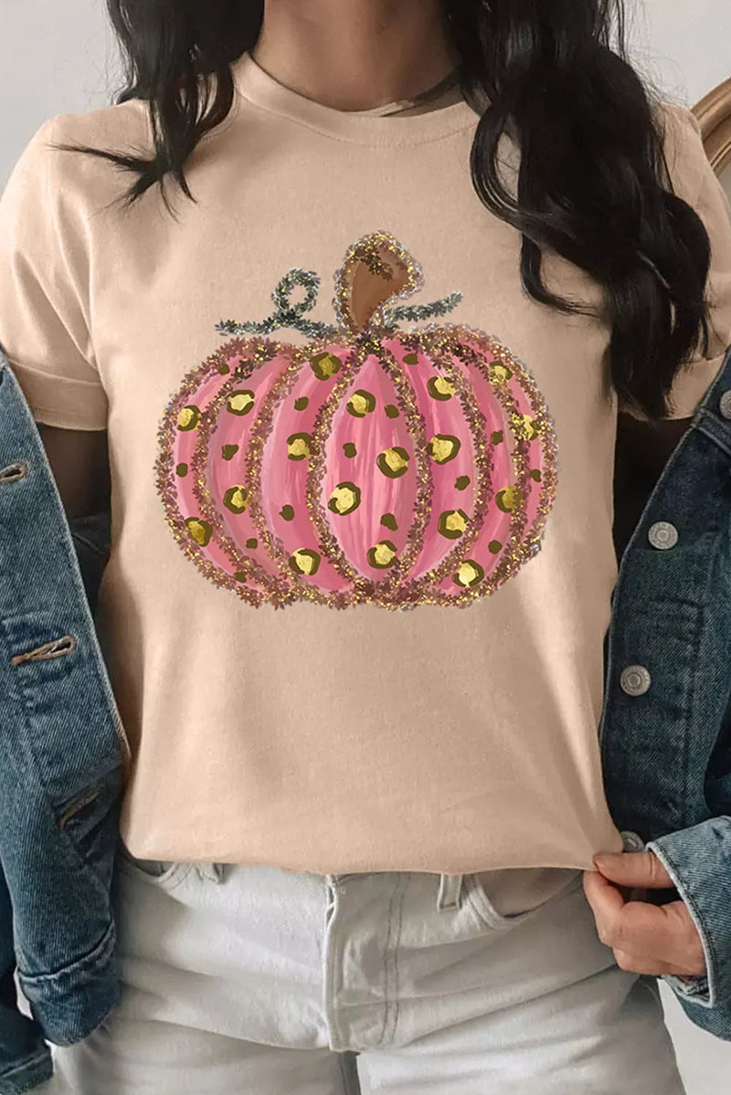 Pumpkin Round Neck Short Sleeve T-Shirt - Trandify Deal
