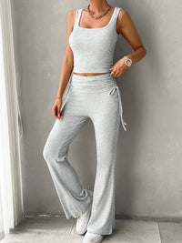 Devine Square Neck Tank and Drawstring Pants Set Trandify deal