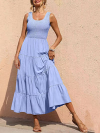Tiered Smocked Wide Strap Dress Trandify Deal