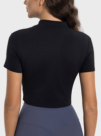 Millennia Quarter Zip Short Sleeve Active T-Shirt Trandify deal
