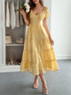 Women’s floral V-neck midi dress with pockets, A-line summer dress for casual outings