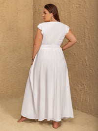 Plus Size Floral Embroidered Maxi Dress for US Women – Boho Wedding Guest Outfit