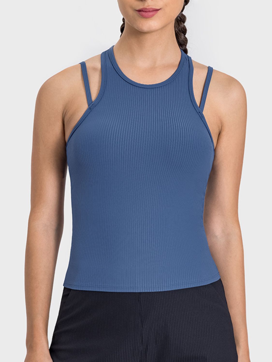 Millennia Cutout Round Neck Racerback Active Tank Trandify deal