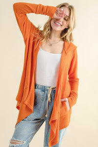 And The Why Full Size Thermal Hooded Open Front Cardigan with Pockets Trandify Deal