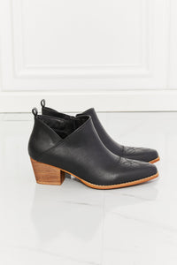 MMShoes Trust Yourself Embroidered Crossover Cowboy Bootie in Black Trandify Deal