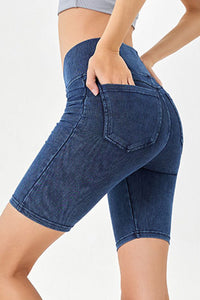 Basic Bae Asymmetrical Waist Denim Shorts with Pockets Trandify Deal