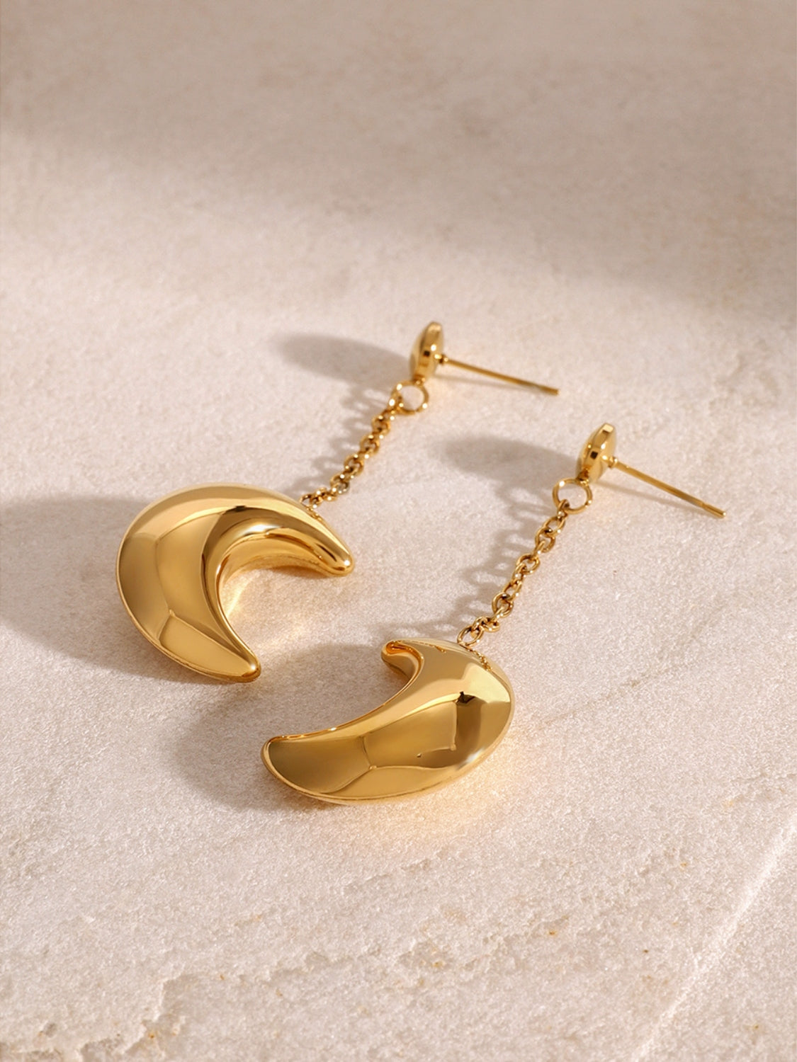 Stainless Steel Moon Dangle Earrings Trandify Deal