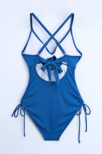 Cutout V-Neck Spaghetti Strap One-Piece Swimwear Trandify deal