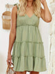 Full Size Frill V-Neck Tie Shoulder Mini Dress Trandify deal