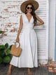 Full Size Slit V-Neck Sleeveless Midi Dress Trandify deal