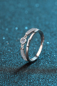 Moissanite Cutout Rhodium-Plated Ring Trandify Deal