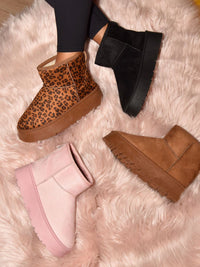 WILD DIVA Thermal Furry Leopard Platform Booties Trandify Deal
