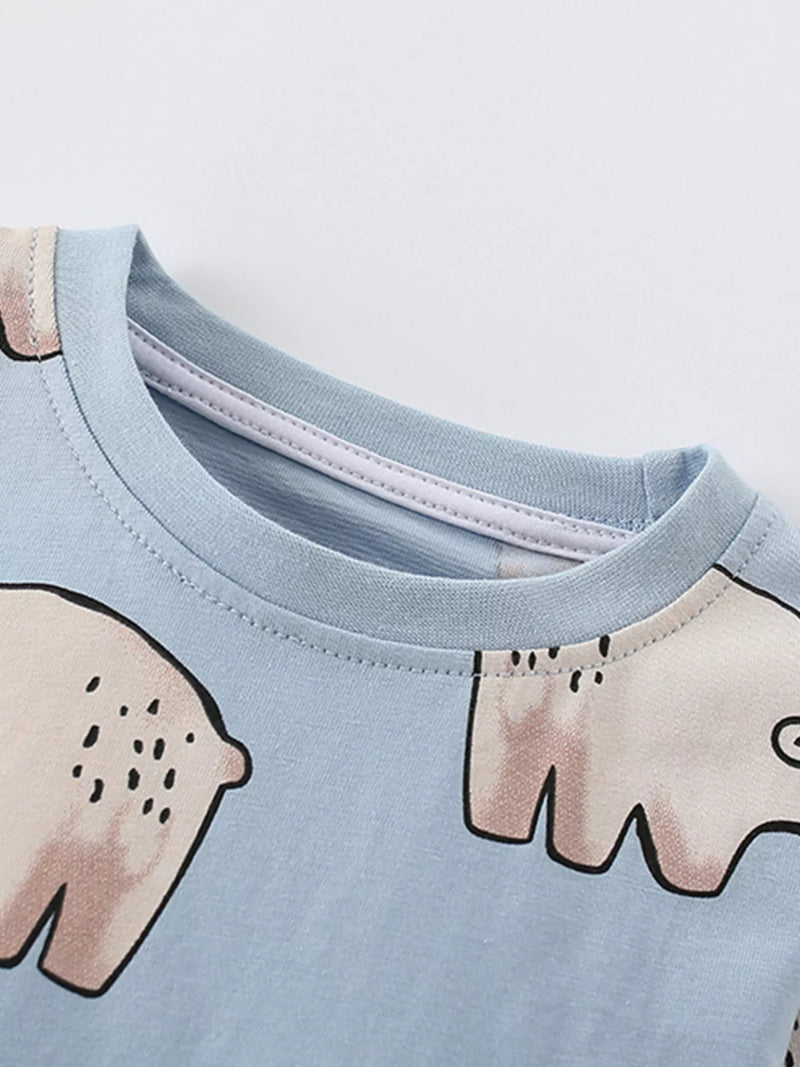 Kids Pajama Sets - Soft Cotton Round Neck PJ Set for Boys & Girls