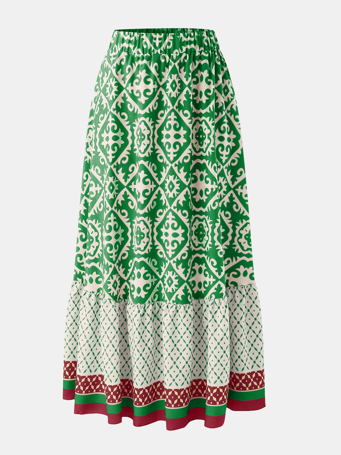Geometric Elastic Waist Maxi Skirt Trandify deal