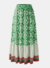 Geometric Elastic Waist Maxi Skirt Trandify deal