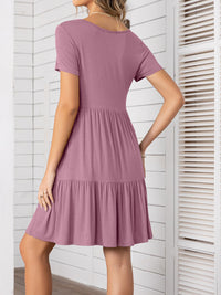 Round Neck Short Sleeve Mini Tee Dress Trandify deal