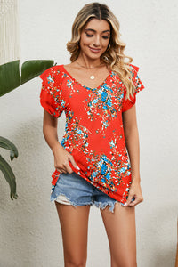 V-Neck Short Sleeve Blouse Trandify deal
