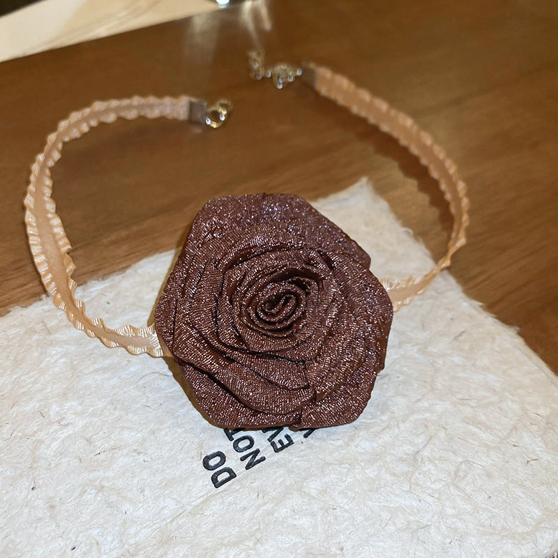 3D Rose Alloy Buckle Necklace Trandify deal