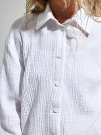 Textured Collared Neck Long Sleeve Shirt Trandify deal