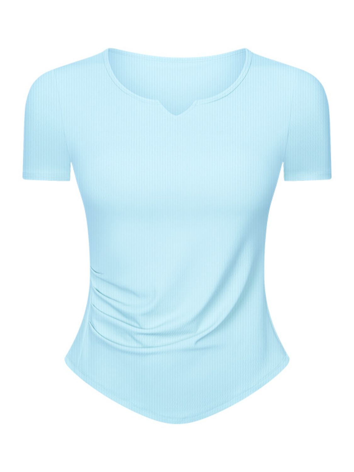 Notched Short Sleeve Active T-Shirt Trandify Deal