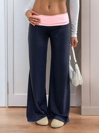 Perfee Contrast Wide Leg Pants Trandify Deal