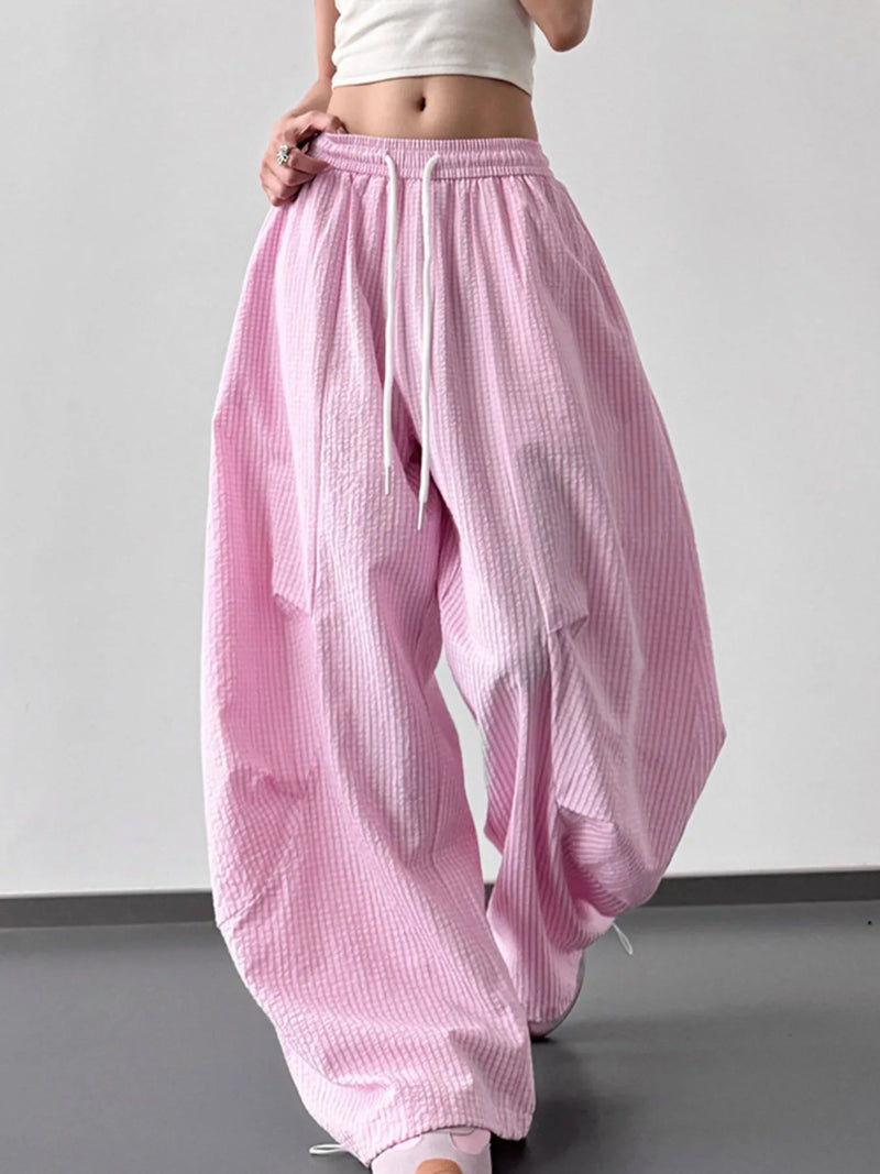 Soft lightweight wide leg pants for women – adjustable waist casual boho chic style