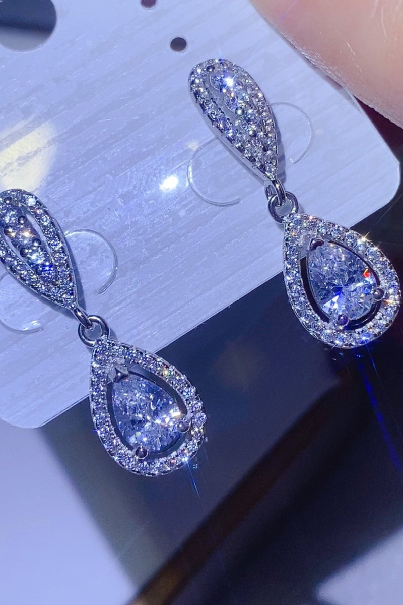 2 Carat Moissanite 925 Sterling Silver Teardrop Earrings Trandify Deal