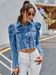 Women’s Casual Denim Jacket with Button Down Design
