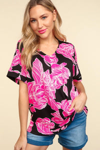 Haptics Floral Drop Shoulder T-Shirt Trandify deal